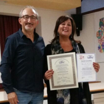 con Elvino Miali, consegna diploma Counseling, 2016