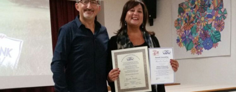 con Elvino Miali, consegna diploma Counseling, 2016